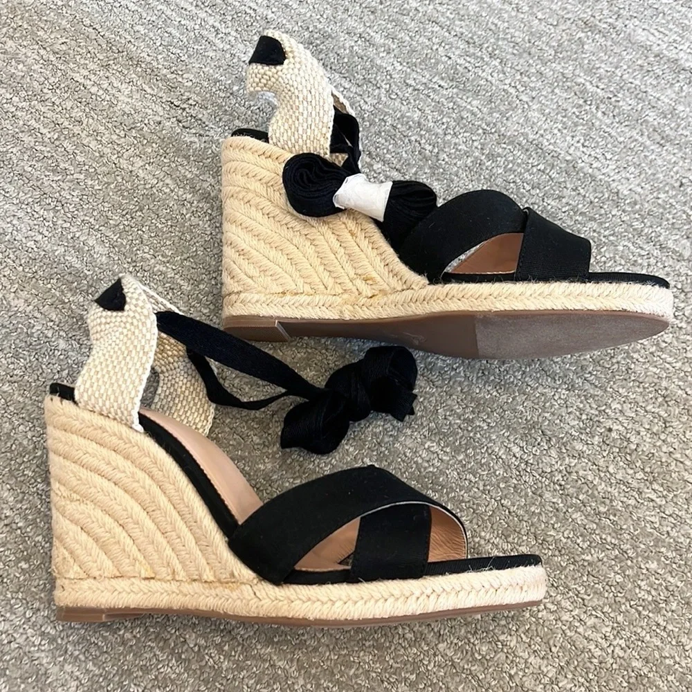 NWT J Crew Lace Up Espadrille Wedges